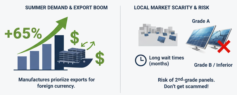 65% jump and shortage in local market