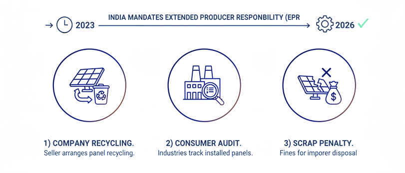 What are the new solar e-waste rules for 2026