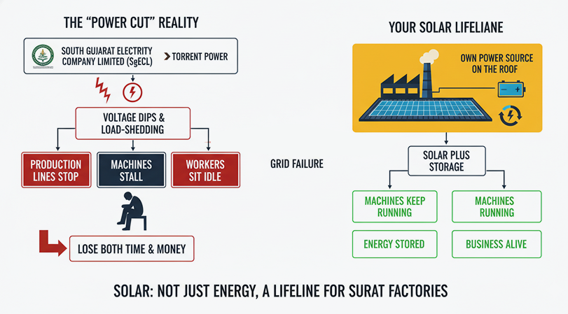 The “power cut” reality that Surat factories live with