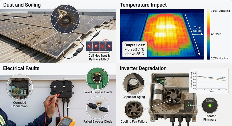 Why Solar Systems Lose Efficiency