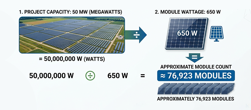 How Many Solar Panels Are Needed for a 50 MW Solar Plant