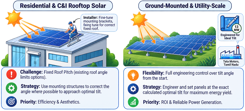 Rooftop vs Ground-Mounted Why Angle Strategy Differs